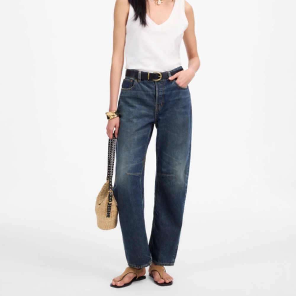 Darted Barrel Leg Jeans